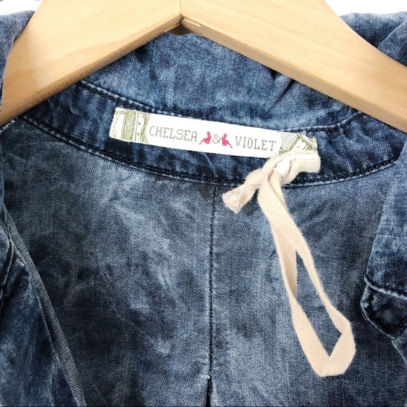 Chelsea & Violet Blue Tie Dye Split Back Shirt - Picture 7 of 7